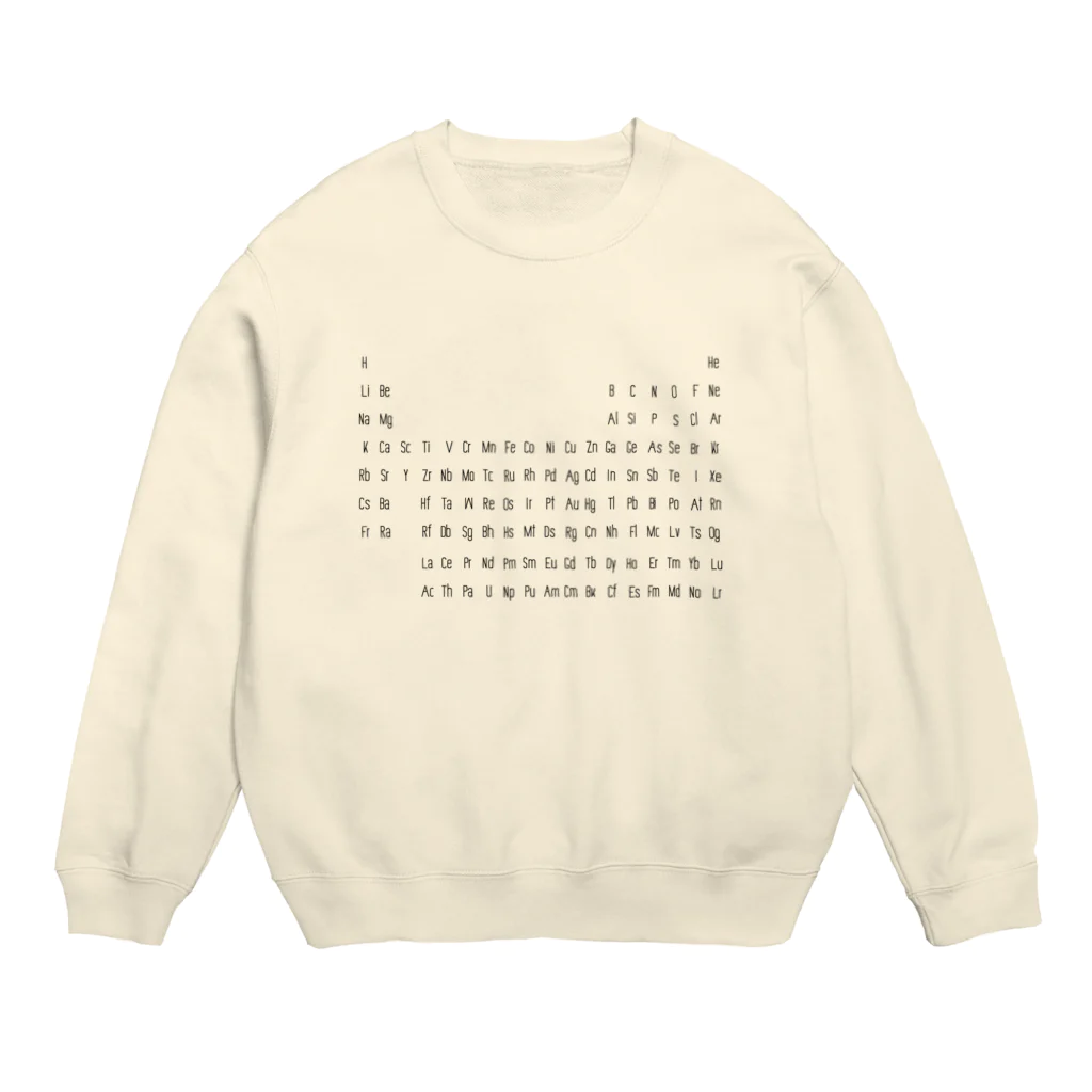 しまのやゆうの文字のみ周期表 Crew Neck Sweatshirt