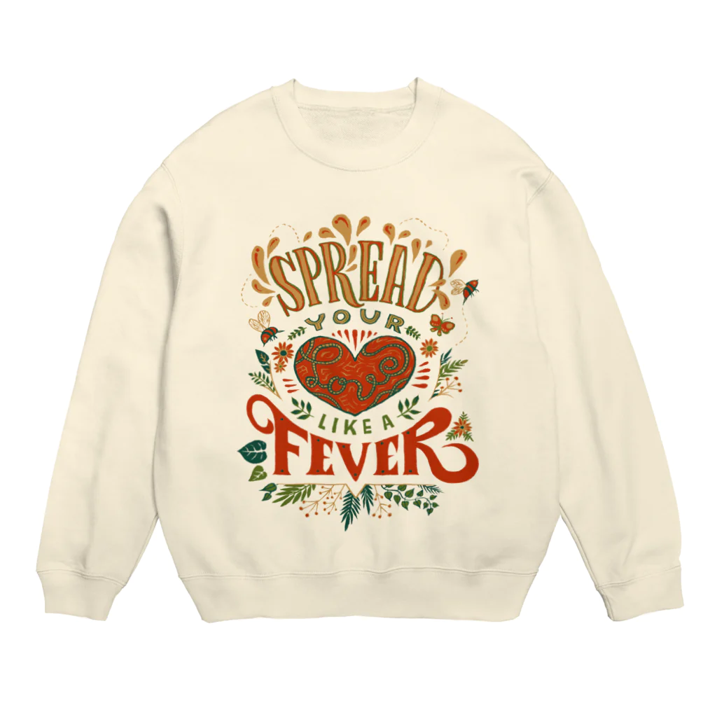 IZANAMI by Akane YabushitaのSpread Your Love Like a Fever Crew Neck Sweatshirt