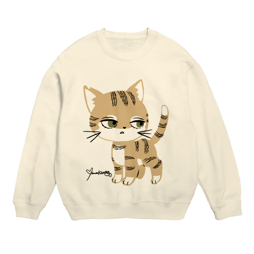 コンドウカナエ ノ オミセのねこちゃんわ〜お(茶トラねこ/グレーカラー) Crew Neck Sweatshirt