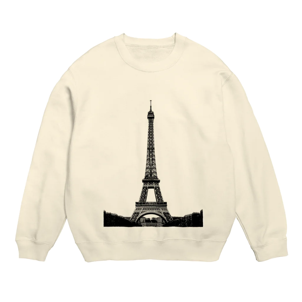 マンガITアシスタント ショップのエッフェル塔 Crew Neck Sweatshirt