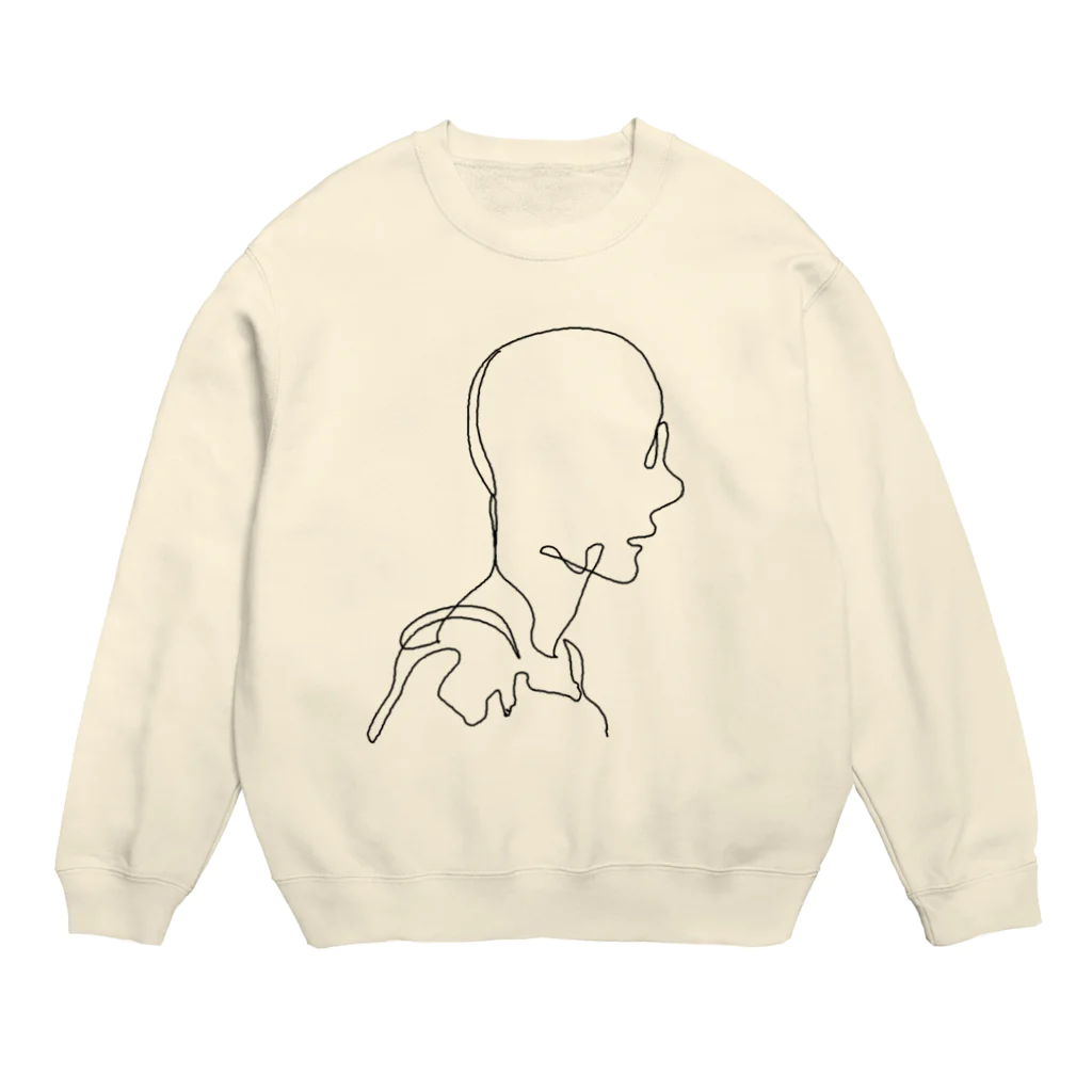 綿華子の横顔線 Crew Neck Sweatshirt