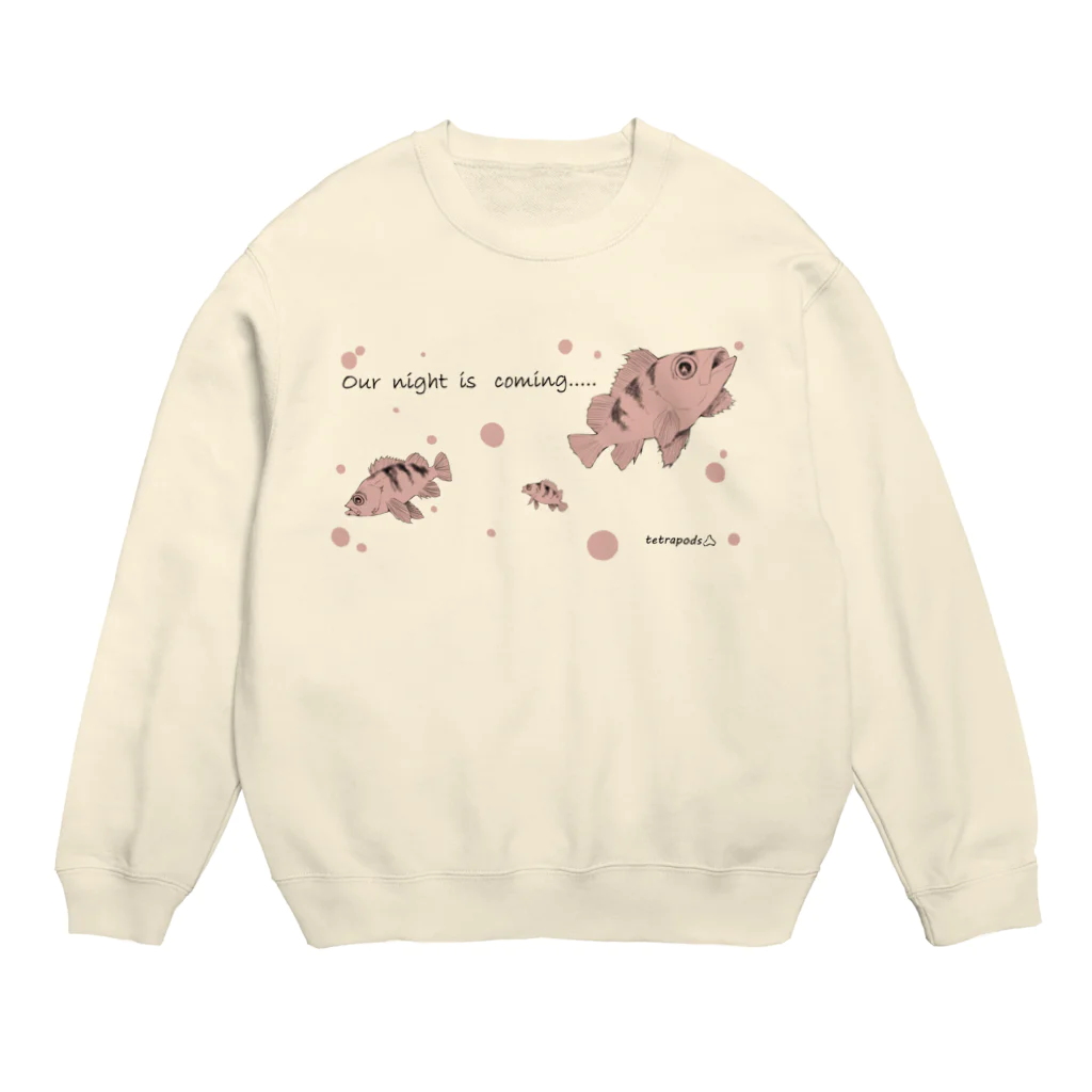 tetrapod'sのOur night  is  coming Crew Neck Sweatshirt