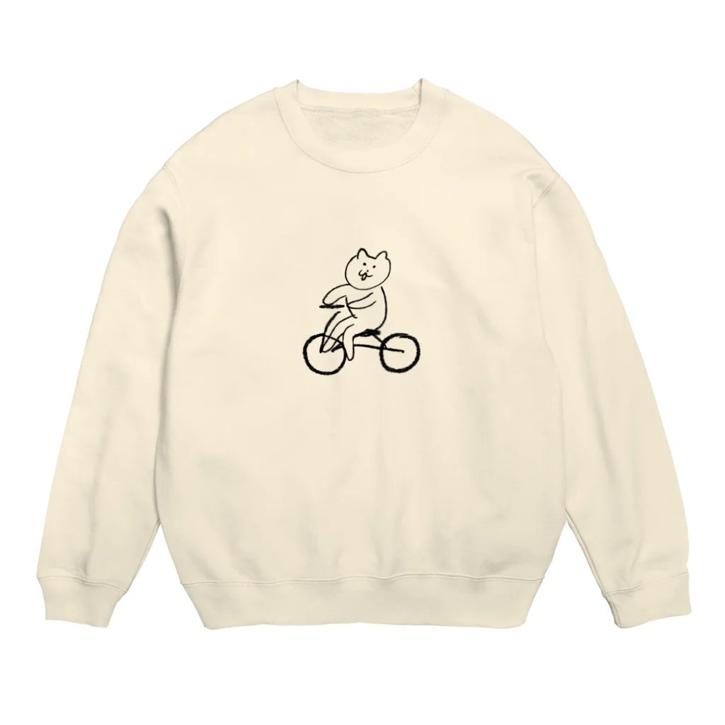 けちゃっぷごはんのお店のサイクリングねこ Crew Neck Sweatshirt