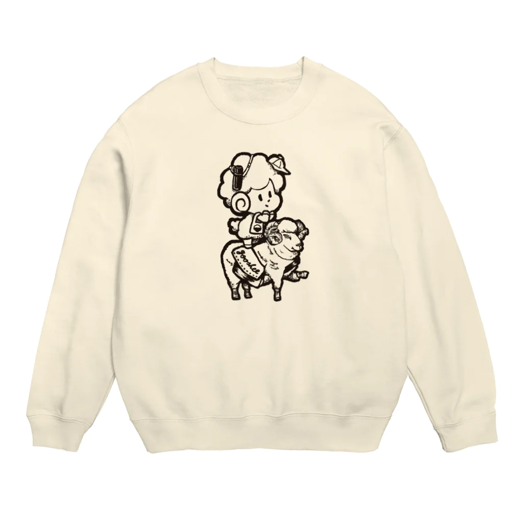 木口ようかんSHOPのぐーしぃお散歩スウェット（黒インク） Crew Neck Sweatshirt