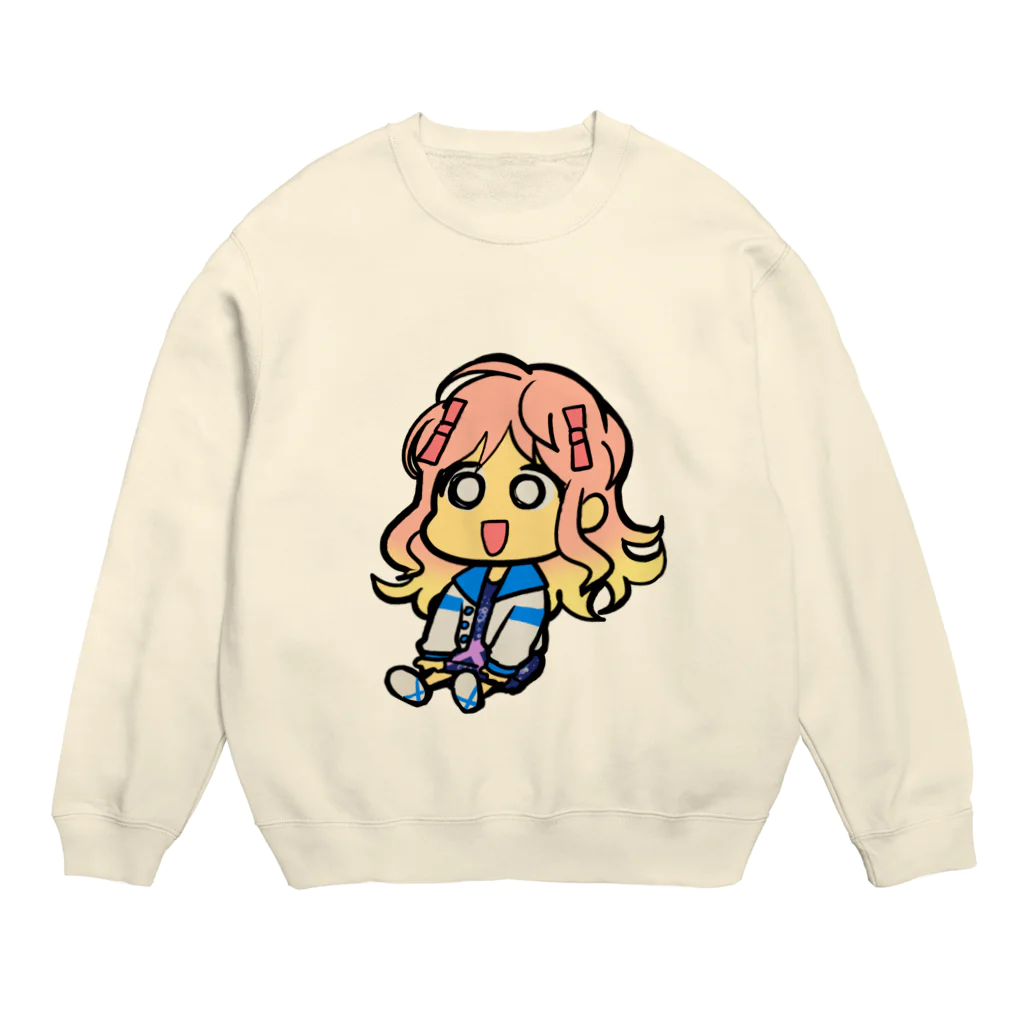 アニクロス(suzuri店)のクロスちゃん(ボーッ) Crew Neck Sweatshirt