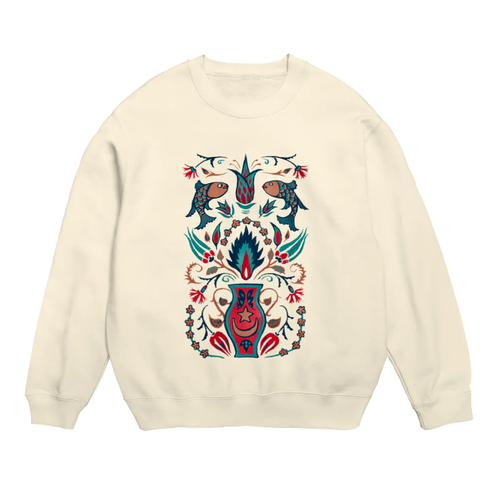 IZANAMI by Akane Yabushitaの🇹🇷トルコのイズニックタイル【ティール】 Crew Neck Sweatshirt