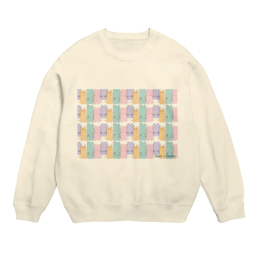 Rasen52のパステルにゃんまみれ 2 Crew Neck Sweatshirt