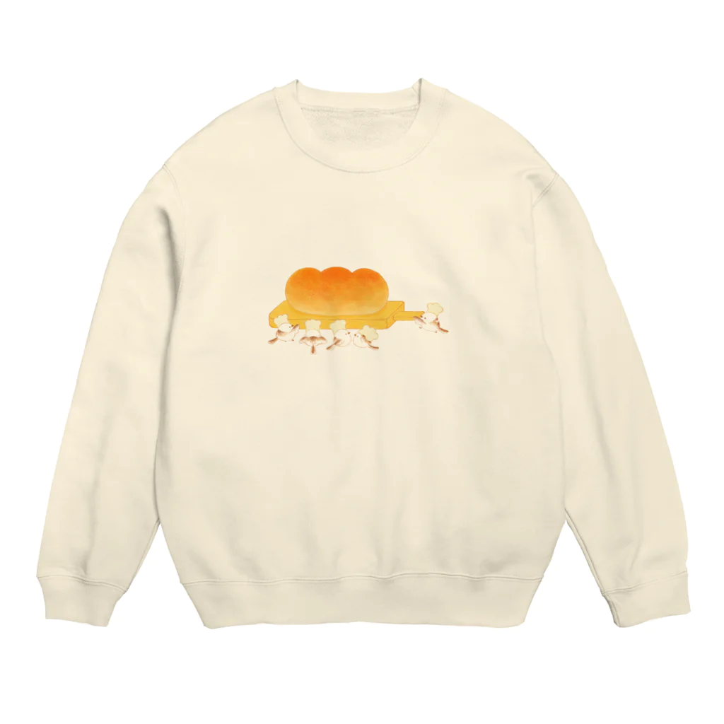 こまどひなのシマエナガのパン屋さん Crew Neck Sweatshirt