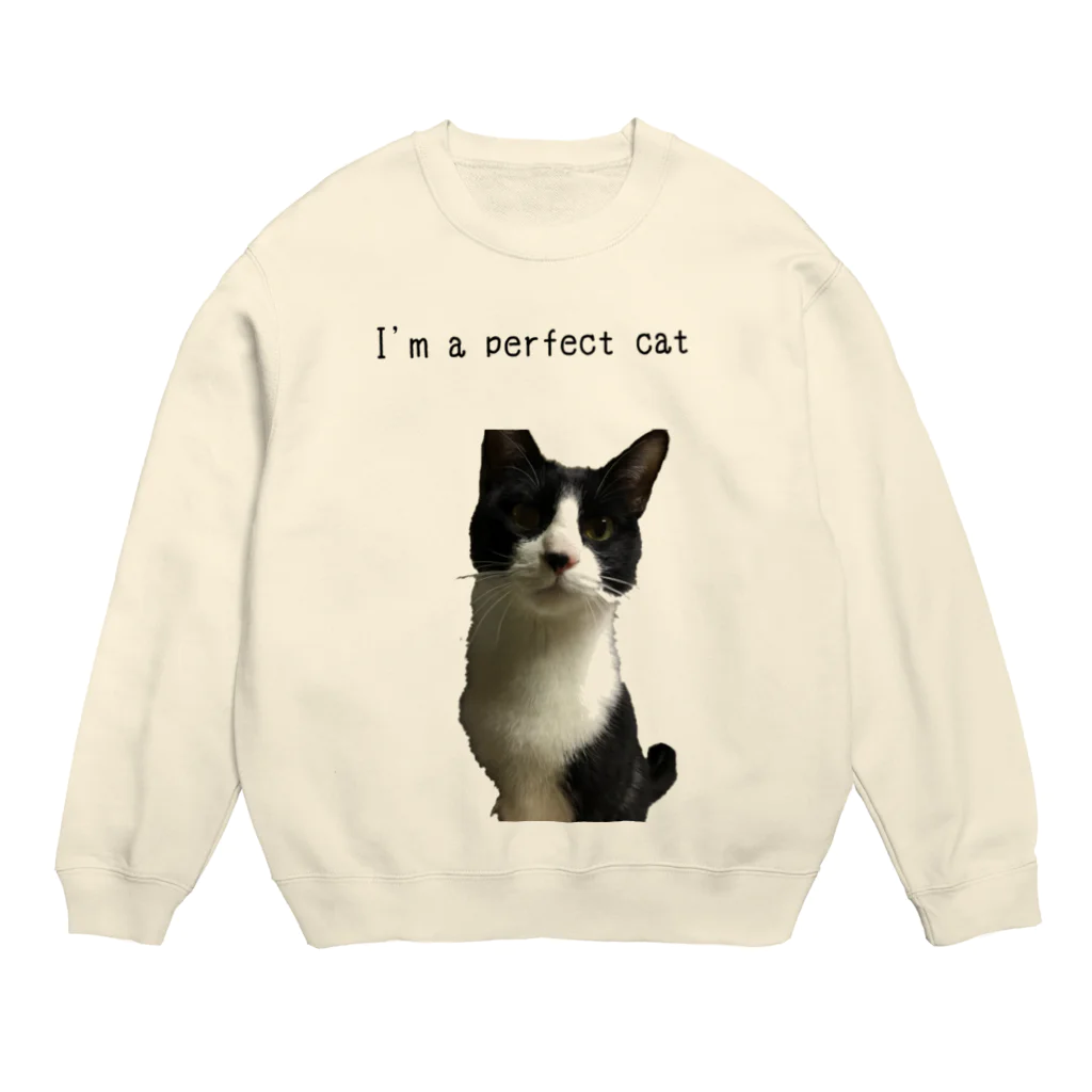 ねこといろいろのあいむ あ ぱーふぇくと にゃんこ Crew Neck Sweatshirt