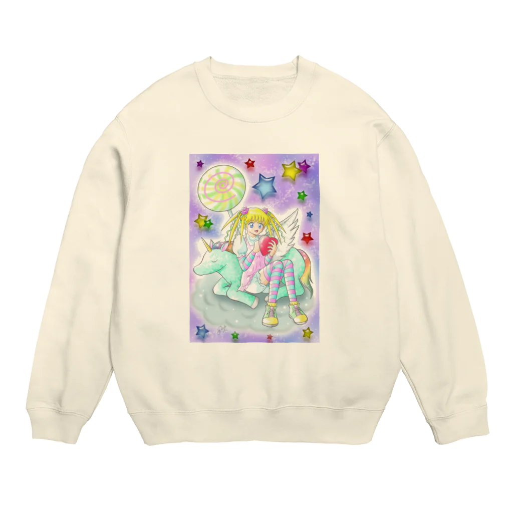 ほしまろずのユニコーンと少女 Crew Neck Sweatshirt