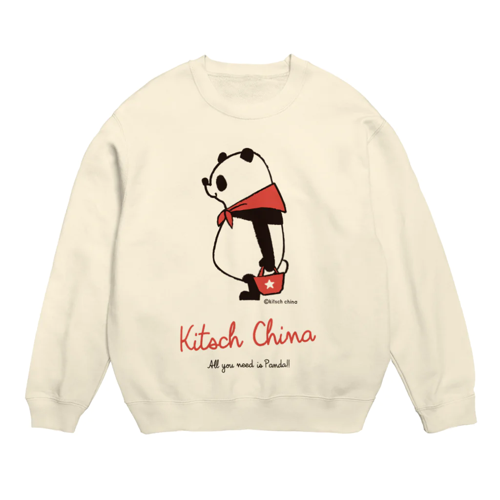 キッチュの赤スカーフパンダ Crew Neck Sweatshirt