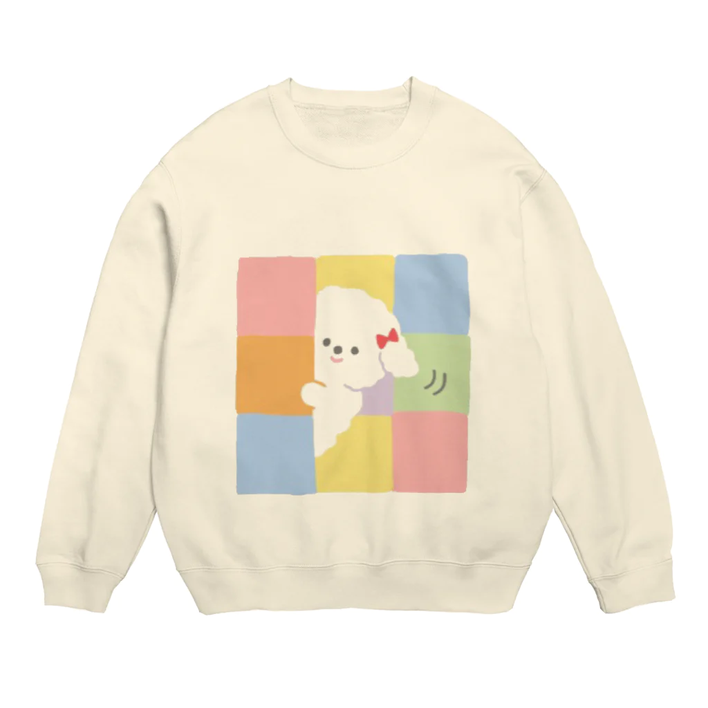 かなちそずshop！のちらっとわんちゃん Crew Neck Sweatshirt