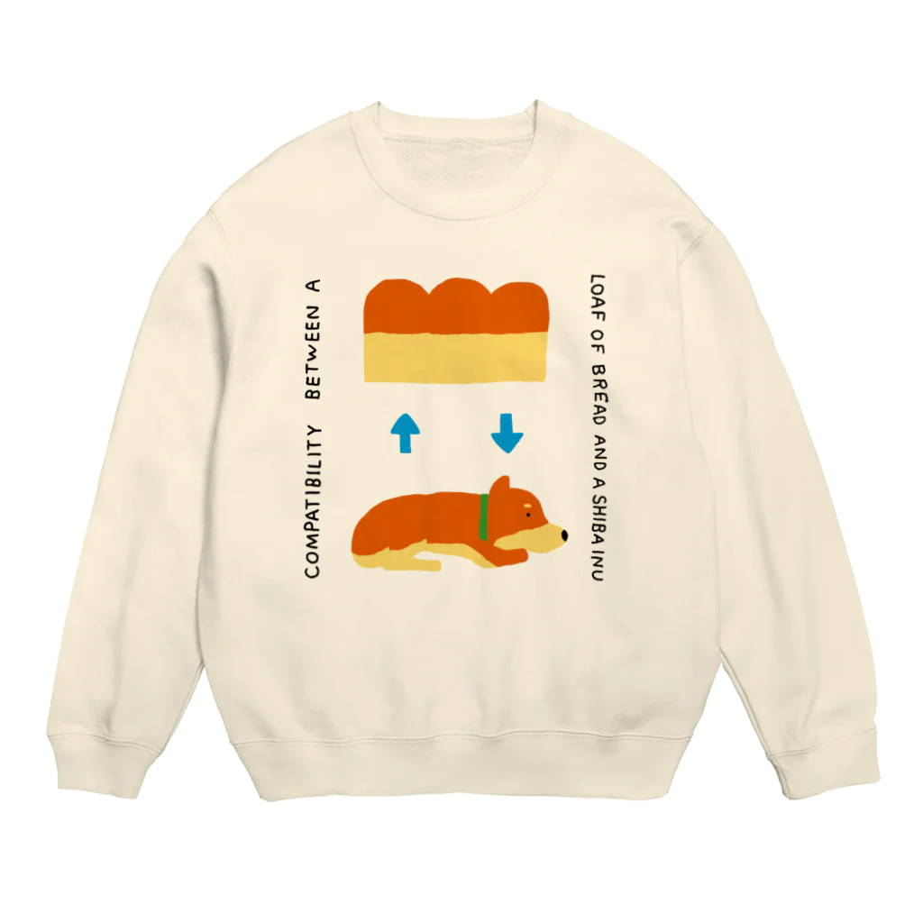 北野有グッズの柴犬と食パン Crew Neck Sweatshirt