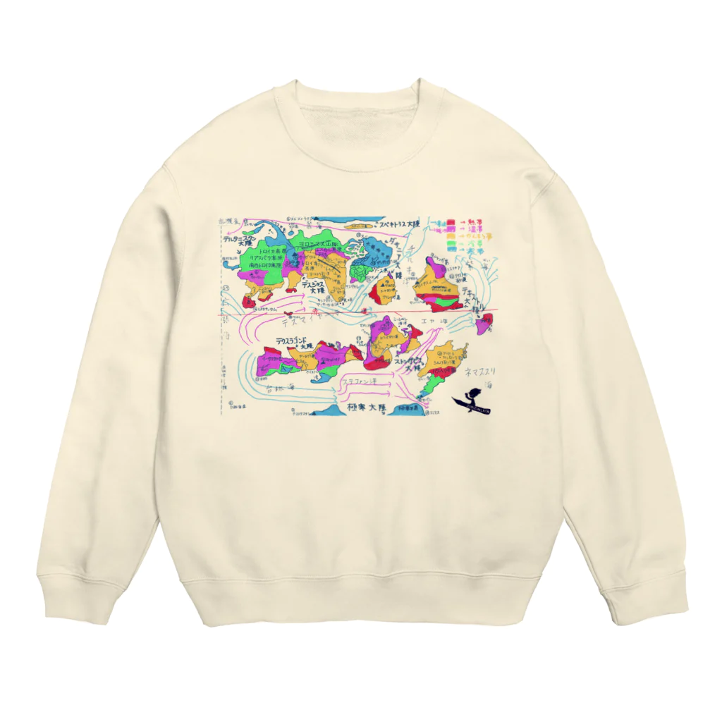 スビズンラ店の架空地図 Crew Neck Sweatshirt