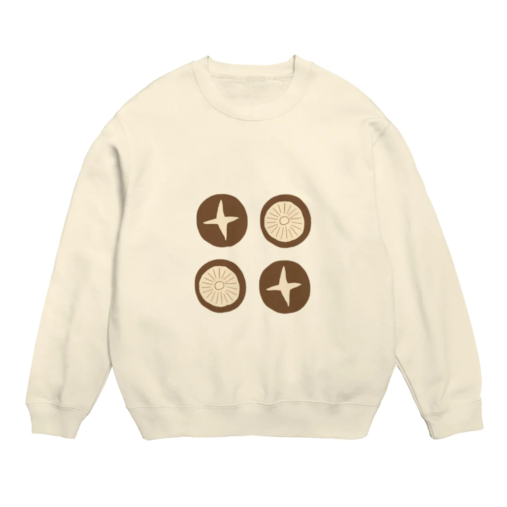 まめあじのおもてうらシイタケ Crew Neck Sweatshirt