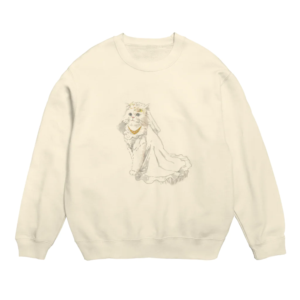 似顔絵婚姻届/スマホDIY婚姻届~ai.create~の無料♡婚姻届お揃い新婦VER. Crew Neck Sweatshirt