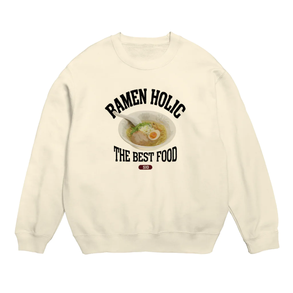 メシテロタイプ（飯テロTシャツブランド）の塩ラーメン（ビンテージ風） Crew Neck Sweatshirt