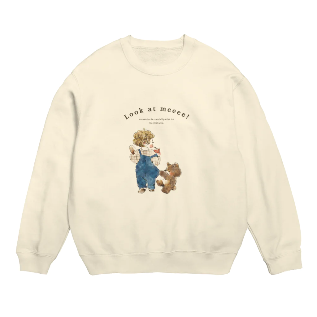 mopicoのくるくるボーイとむちっくま Crew Neck Sweatshirt