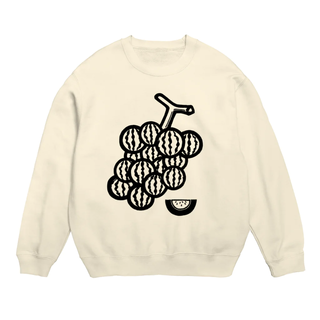 39Sのブドーターメロン(白黒) Crew Neck Sweatshirt