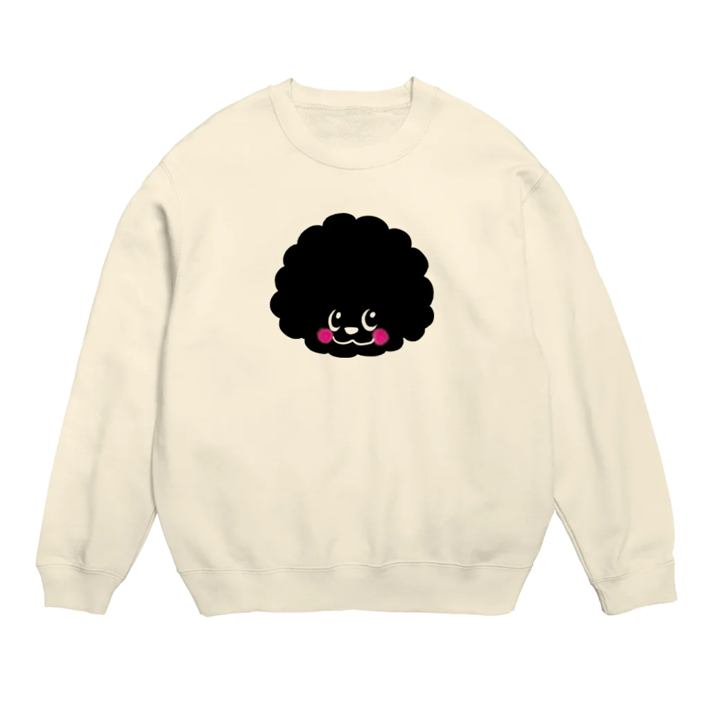 Yellow Ribbon Dog Shopの黒プーぷぅちゃん Crew Neck Sweatshirt