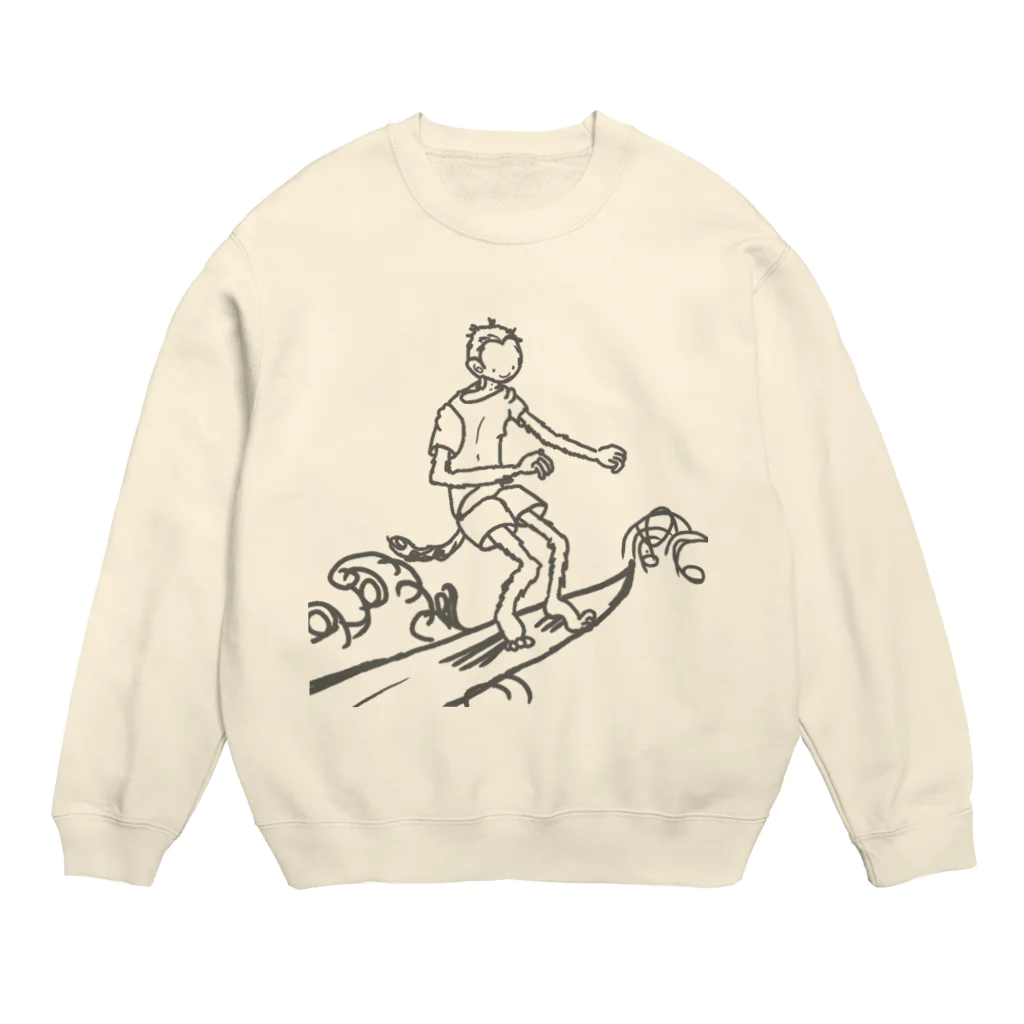 れもんすの波乗りおさる Crew Neck Sweatshirt