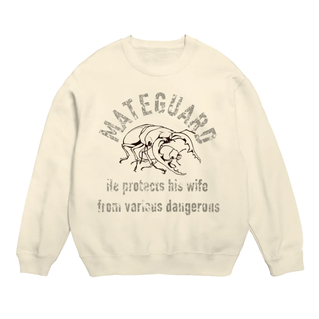 *hiro*屋の【*hiro*】メイトガード モノクロ【ノコギリクワガタ】 Crew Neck Sweatshirt