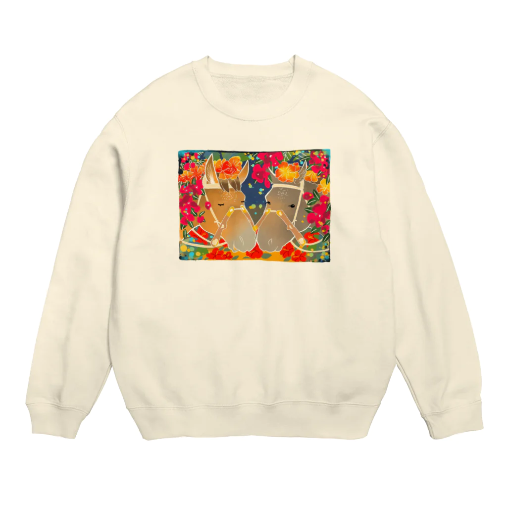 poniponiの沖縄の馬 Crew Neck Sweatshirt