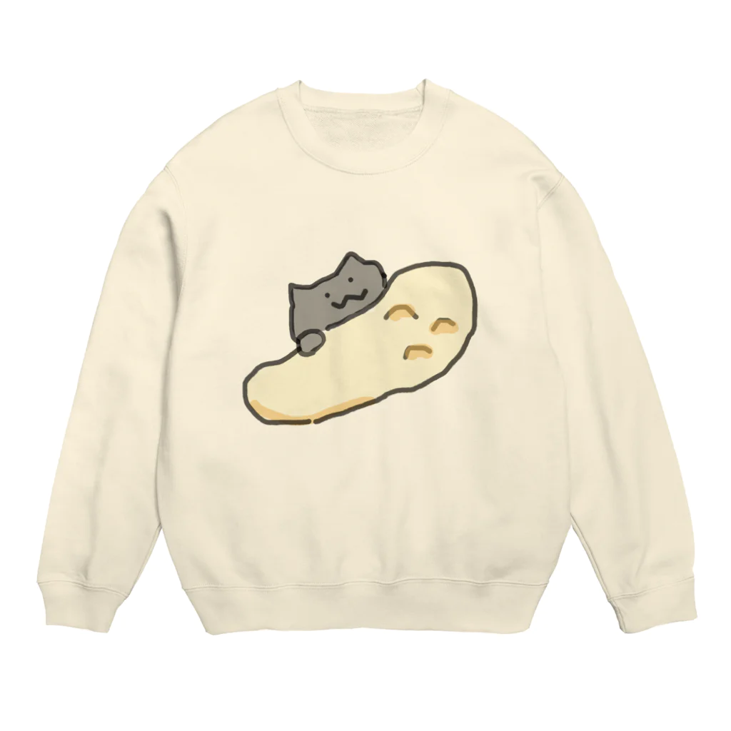 優歩(ゆほ)の何も考えていないねっことナン Crew Neck Sweatshirt