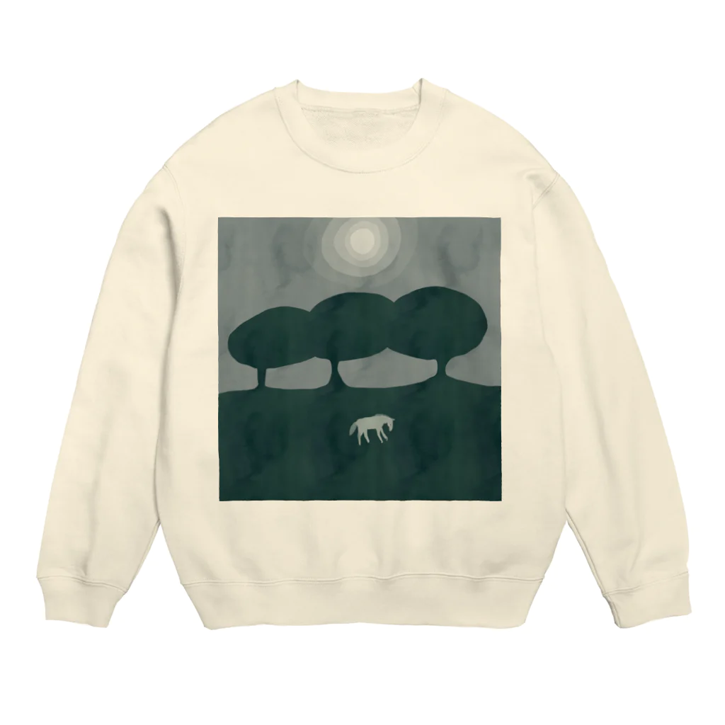 Omas Ladenの白いお馬 Crew Neck Sweatshirt