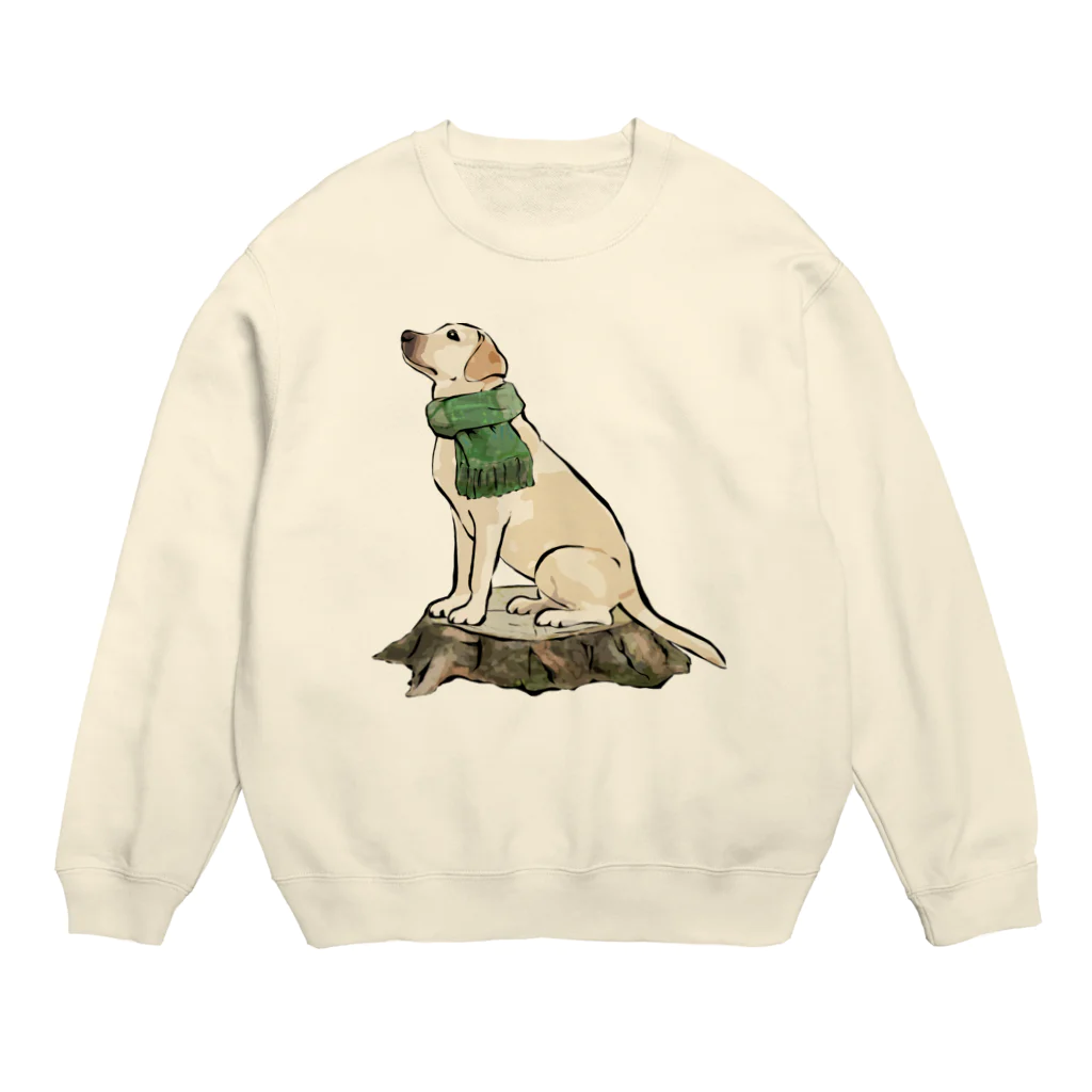 犬グッズの店しえるぶるーのマフラー犬　ラブラドルレトリバー Crew Neck Sweatshirt