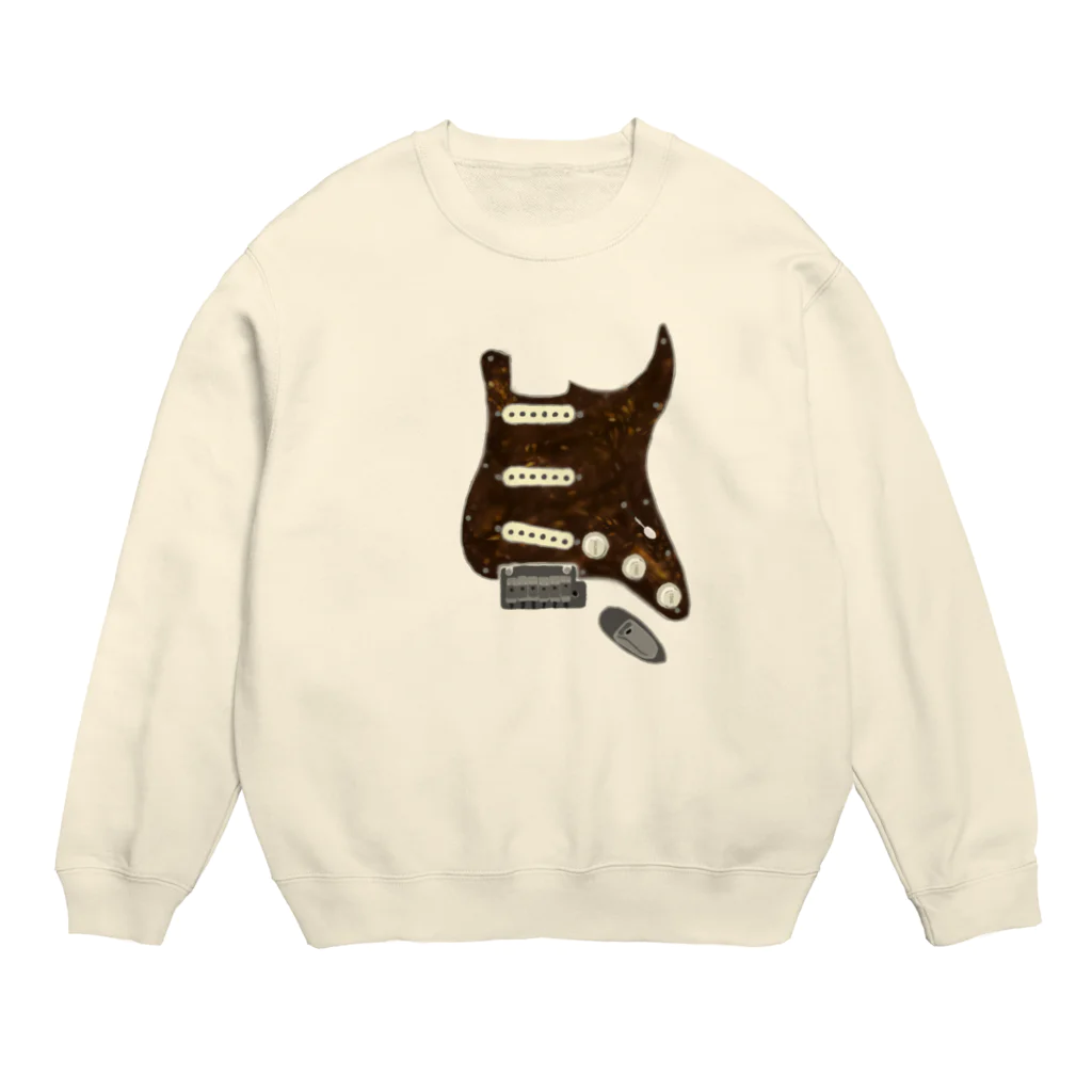 紙野七@紙七の本棚のストラトキャスター（べっ甲） Crew Neck Sweatshirt