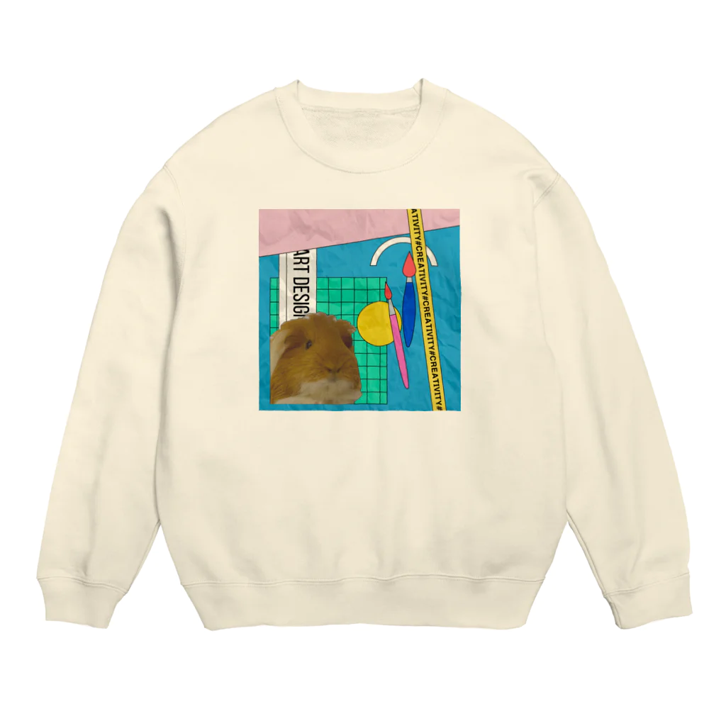 わいわいもるもっとのモルモットのラム Crew Neck Sweatshirt