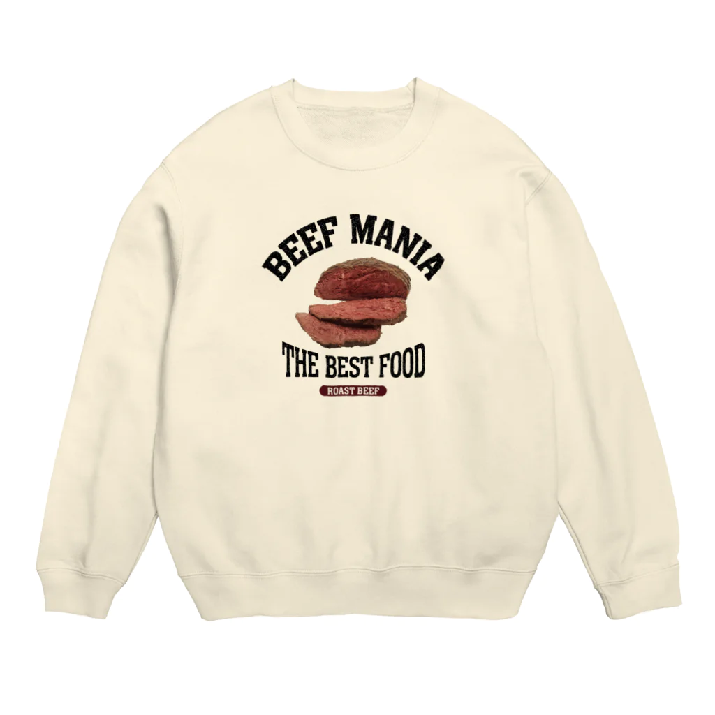 メシテロタイプ（飯テロTシャツブランド）のローストビーフ（ビンテージ風） Crew Neck Sweatshirt