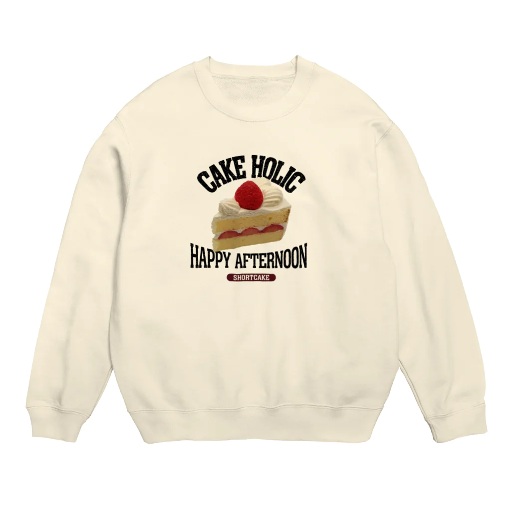 メシテロタイプ（飯テロTシャツブランド）のショートケーキ（ビンテージ風） Crew Neck Sweatshirt