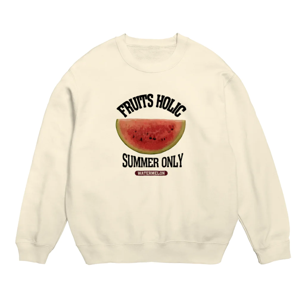 メシテロタイプ（飯テロTシャツブランド）のスイカ（ビンテージ風） Crew Neck Sweatshirt