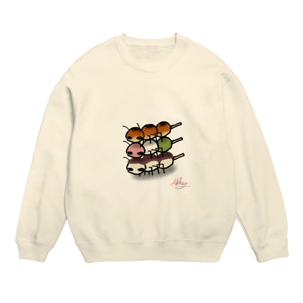 あっきーのお店屋さんのだんごむし Crew Neck Sweatshirt