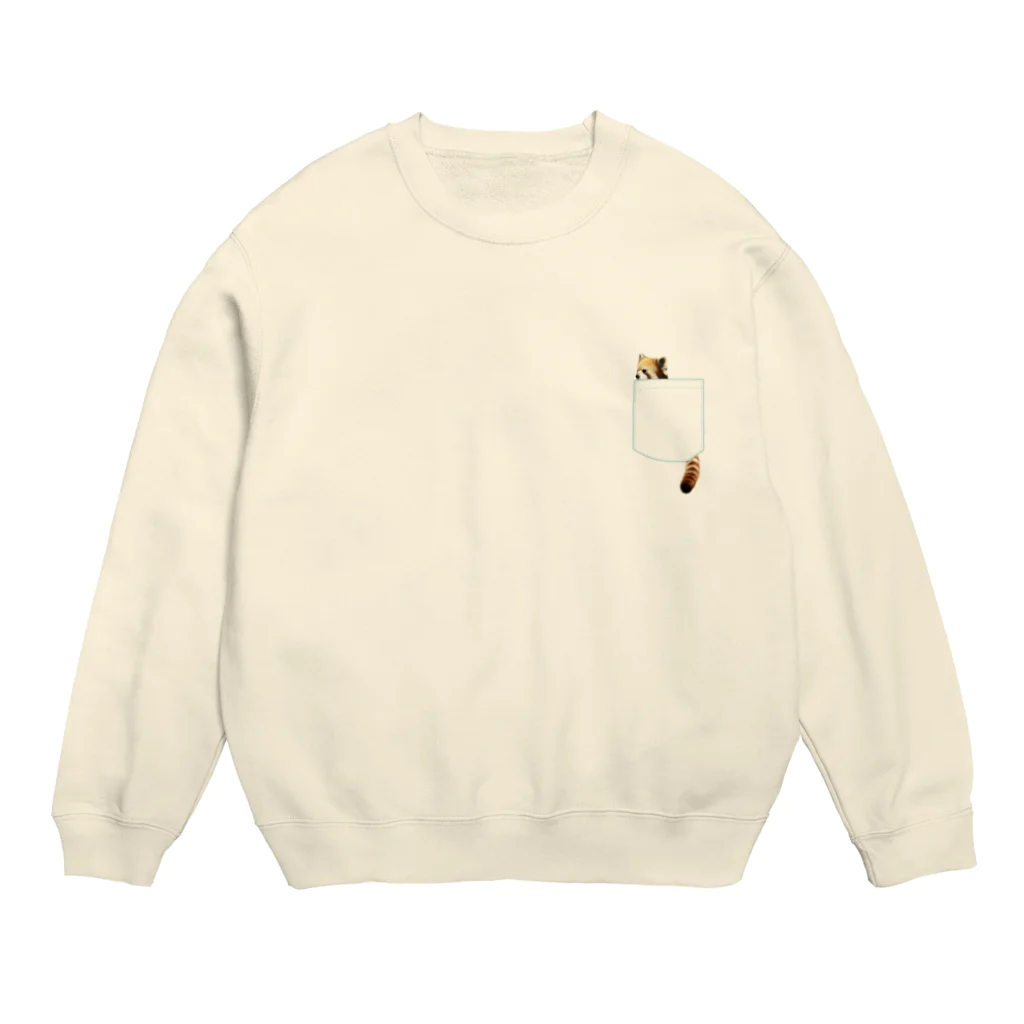 Chibahimeのポケットにレッサーパンダ Crew Neck Sweatshirt