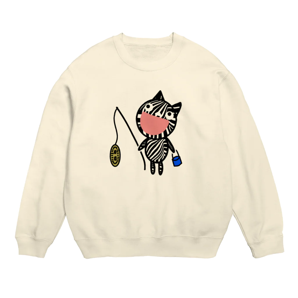 usa100の猫に小判 Crew Neck Sweatshirt