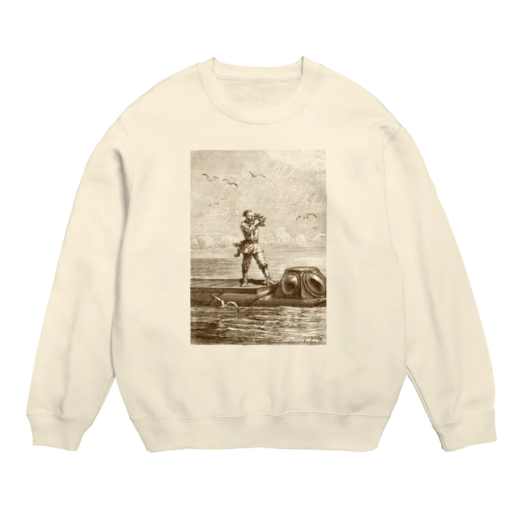 古書　天牛書店の海底二万マイル・ネモ船長＜ジュール・ヴェルヌ＞ Crew Neck Sweatshirt