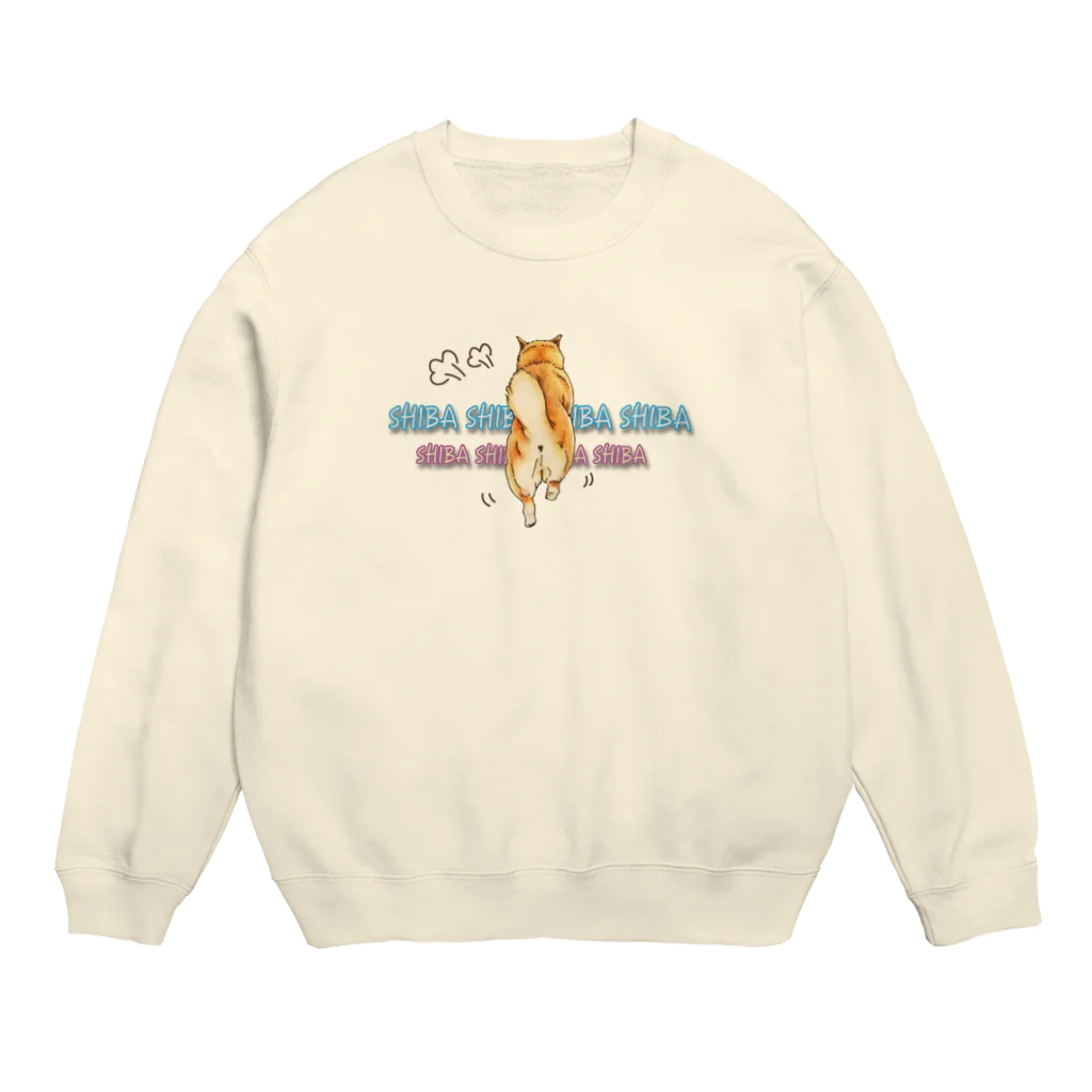 kokoshibaのおしりフリフリむちむちしばいぬ Crew Neck Sweatshirt