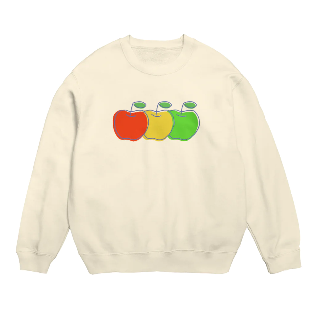 ハナのお店のりんご三兄弟 Crew Neck Sweatshirt