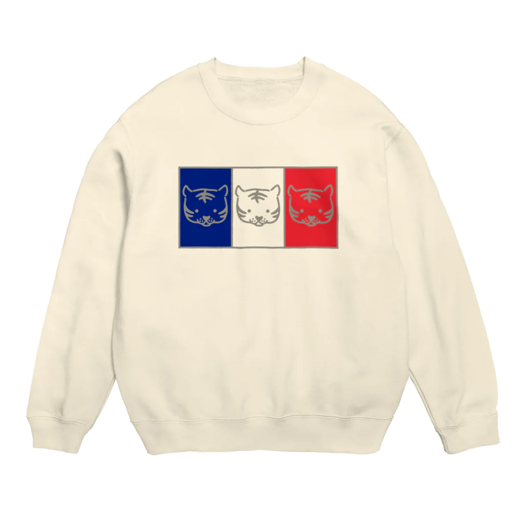 ハナのお店のトリコロールなトラ Crew Neck Sweatshirt