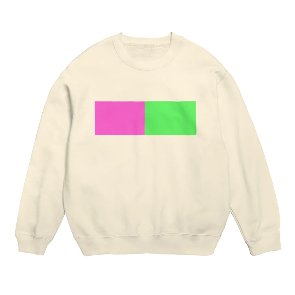 手描きのエトセトラの桃×緑 Crew Neck Sweatshirt