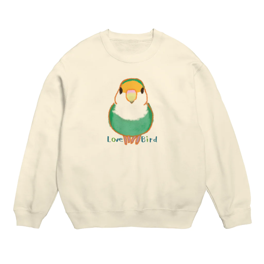 小桜森のコザクラインコ（ホワイトフェイス） Crew Neck Sweatshirt