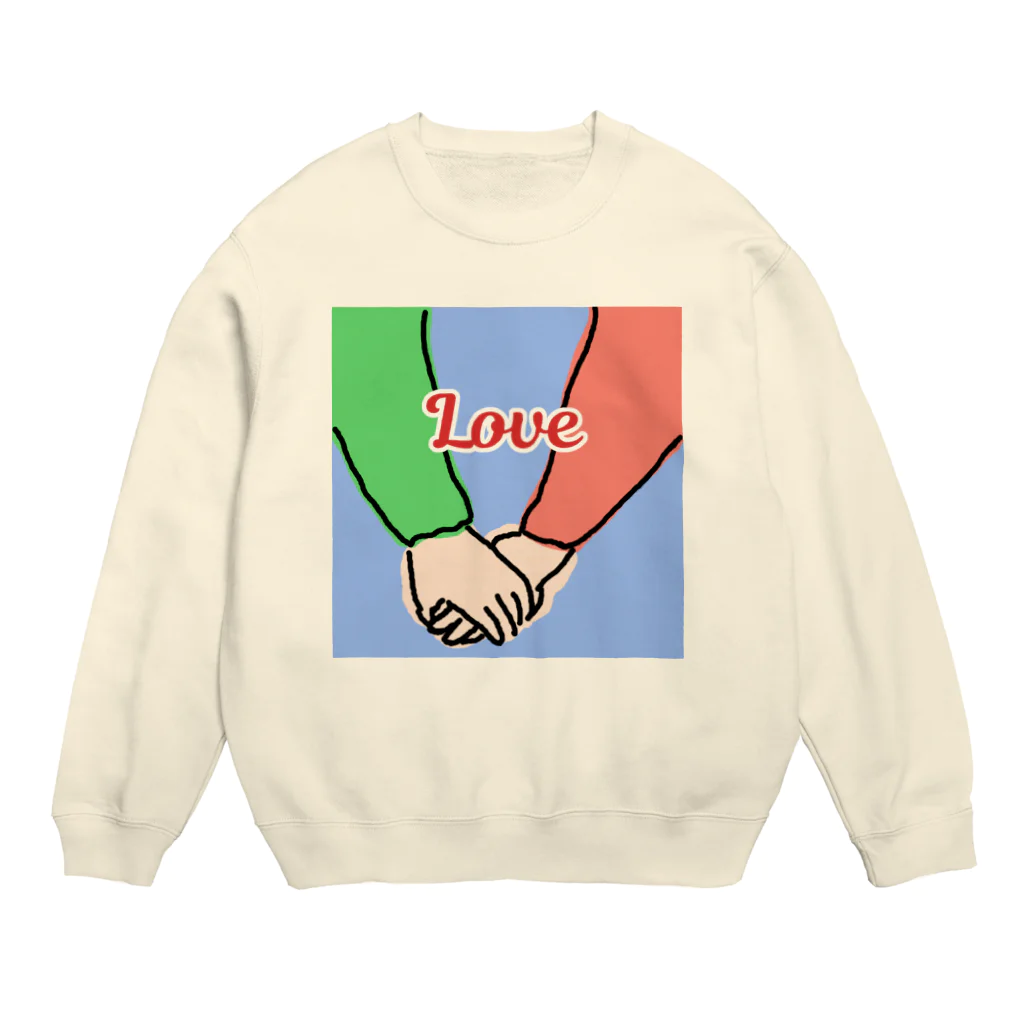 ハナのお店の手を繋ごう Crew Neck Sweatshirt