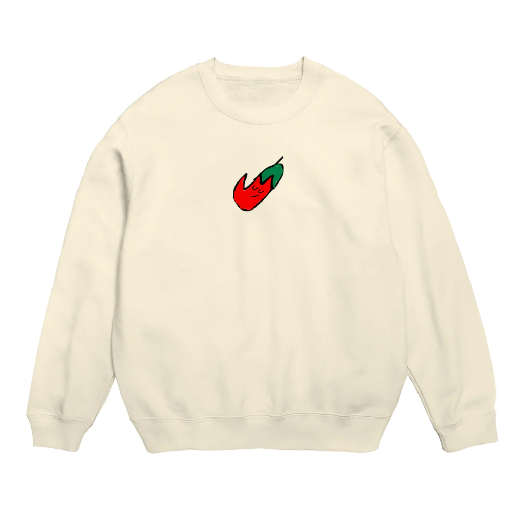 にょわにょわのとんがらし Crew Neck Sweatshirt