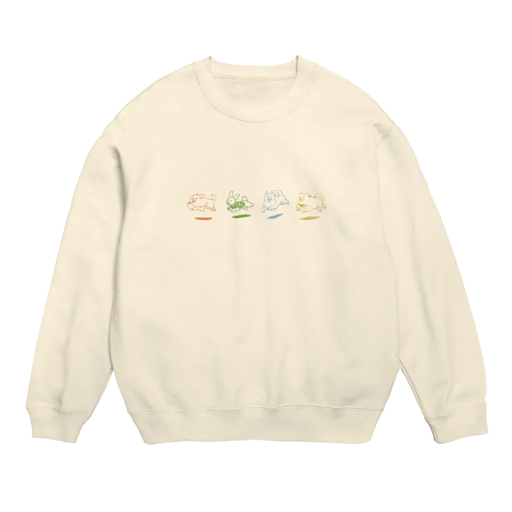 海辺かもめの飛ぶ犬 Crew Neck Sweatshirt