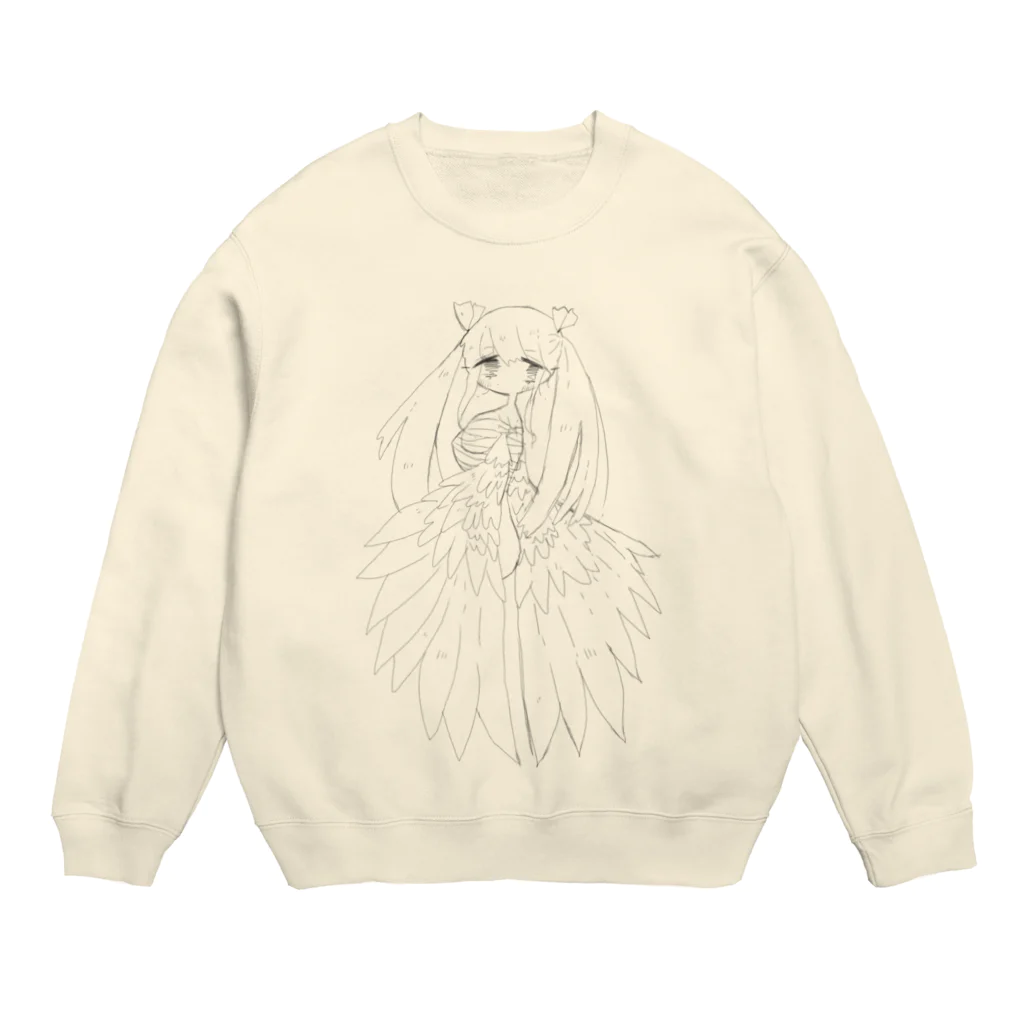 amanozyakushaの欠損天使ちゃん(黒線画) Crew Neck Sweatshirt