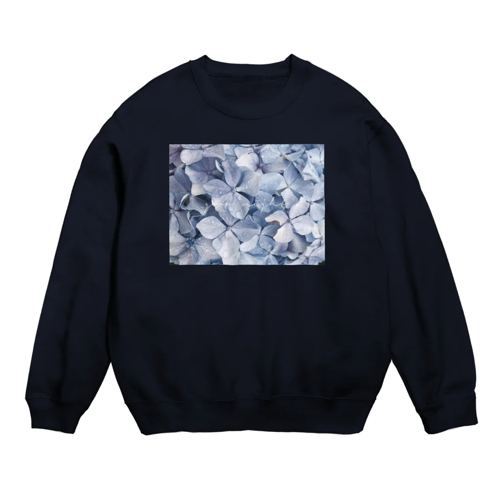 蒼の雨の紫陽花(Good night) Crew Neck Sweatshirt