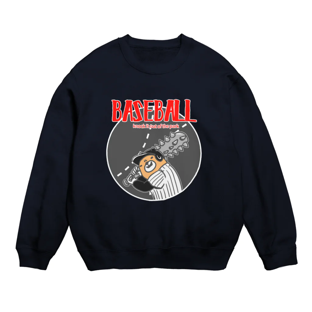 ari designの野球Bear2(凶悪顔クマシリーズ) Crew Neck Sweatshirt